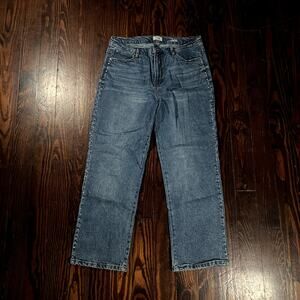 Kensie 12/31 Y2K Straight Leg Jeans Medium Wash Distressed 2000s